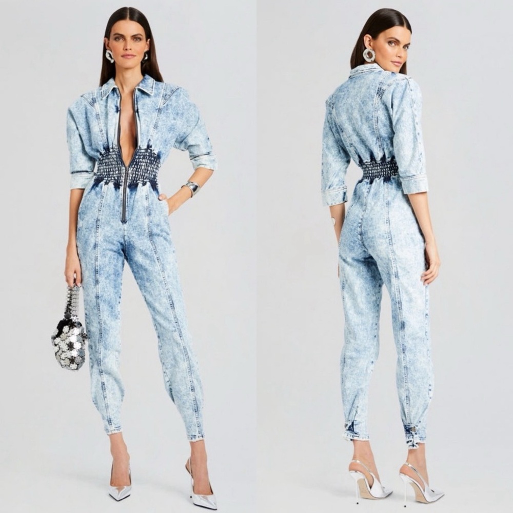 RETROFETE Eti Acid Wash Denim Jumpsuit NEW
